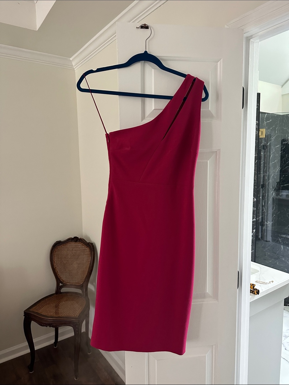 NWOT Likely One-Shoulder Fuchsia Sheath Dress